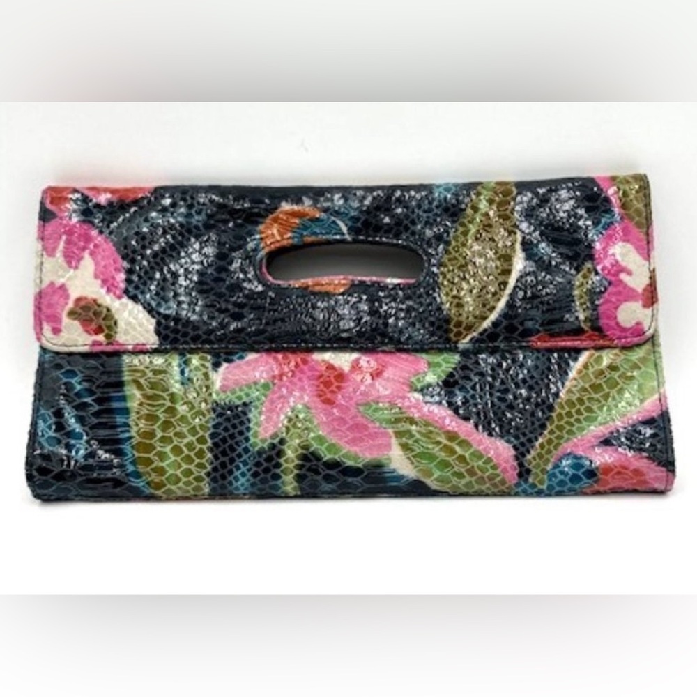 HOBO International Floral Snakeskin Clutch